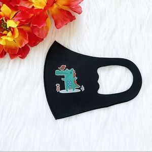 🔴4/$25 crocodile animal reusable child black face mask